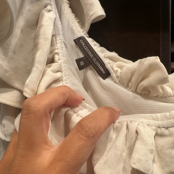 Cream Ruffle Dress - Picture 3 of 4